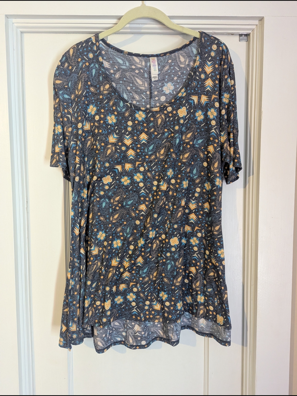 LuLaRoe Perfect T- Grey And Orange